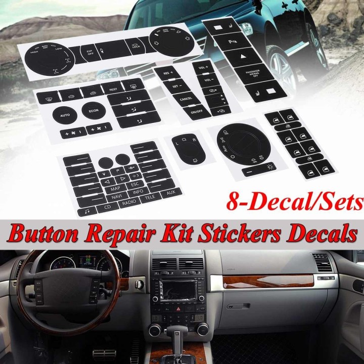 Kit Pegatinas Reparación Botones Desgastados VW VW para Volkswagen Touareg 2004-2009