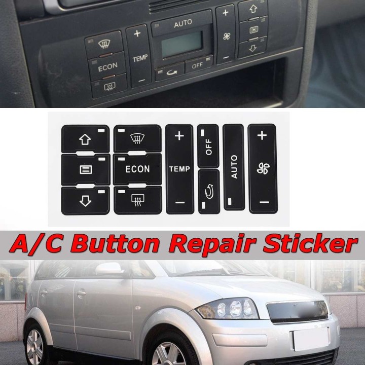 Audi A2/ A3 8L A/C Pegatinas Reparación Desgaste Botones Aire Acondiconado