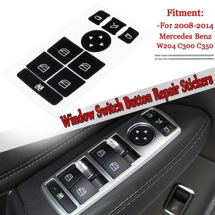 Pegatinas Elevalunas Mercedes Benz 08-14 W204 C300 C350 Reparación Desgaste Botones
