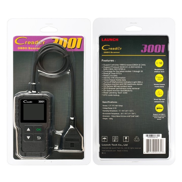 Lector Diagnóstico OBDII CR3001 PK AD310 ELM327 OM123