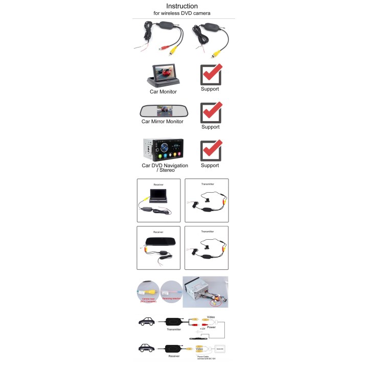 Cámara Marcha Atrás Inalámbrica Wireless Audi VW Passat Tiguan Golf Touran Jetta Sharan Touareg