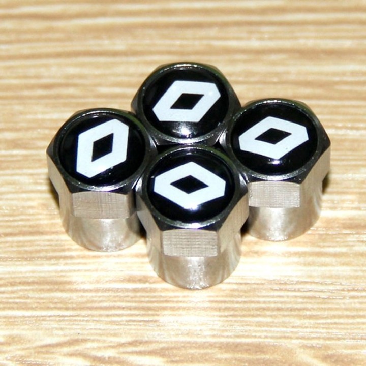 Tapones Rueda Reault Plateados Neumático Bicicleta Coche