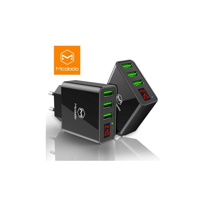 Cargador Intenligente 15W 3 Puertos USB 3A - Máximo 2.4A 110/220V