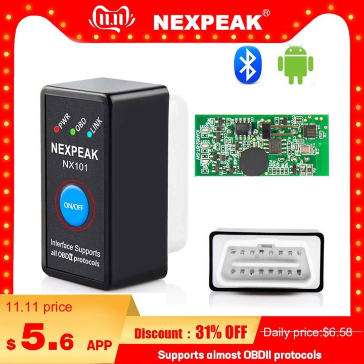 Escaner Ordernador ELM327 V1.5 ODB 2 Elm327 Bluetooth OBD2 V1.5 Elm 327 V 1,5 OBD 2 herramienta diagnóstico Elm-327 OBDII