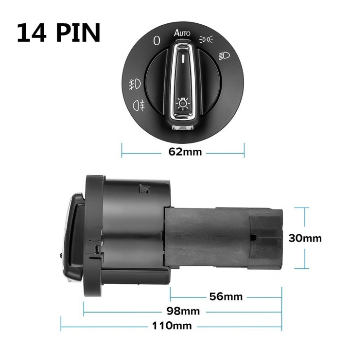 Mando Control Luces con EXTRA LUCES AUTOMATICAS VW Golf Jetta MK5 6 tizan Touran Passat Polo Bora