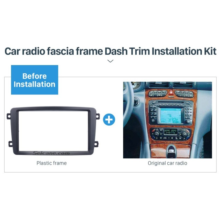 Marco de Pantalla Cambio RADIO DVD 2 DIN Mercedes BENZ Clase C 2002-2004 W203