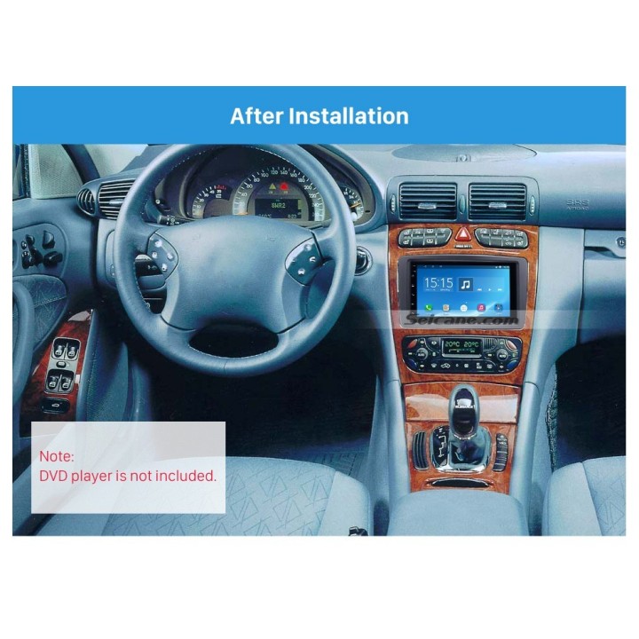 Marco de Pantalla Cambio RADIO DVD 2 DIN Mercedes BENZ Clase C 2002-2004 W203
