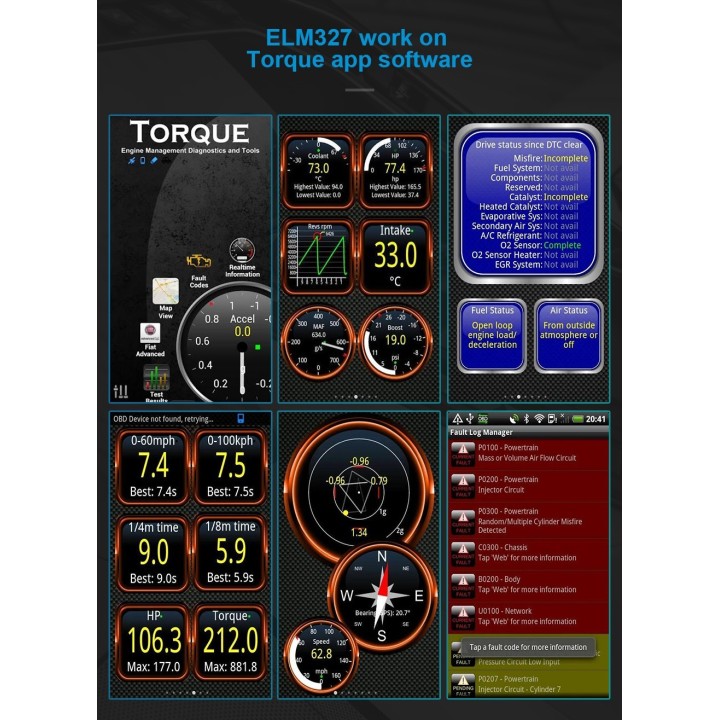 Herramienta de diagnóstico Super OBD2 ELM327 OBD2 Bluetooth android pc