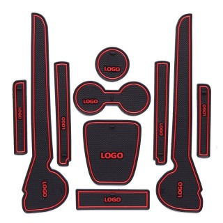 Pack Completo 10 Alfombra Antideslizante Caucho para Compartimentos VW Polo 2011 2012 2013 2014 2015