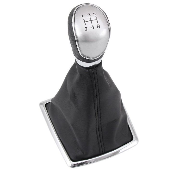Pomo con Cuero 5 Marchas Ford Focus 2 2005-2011 C-Max Kuga Fiesta Color Gris