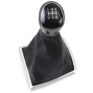 Pomo con Cuero 5 Marchas Ford Focus 2 2005-2011 C-Max Kuga Fiesta Color Negro